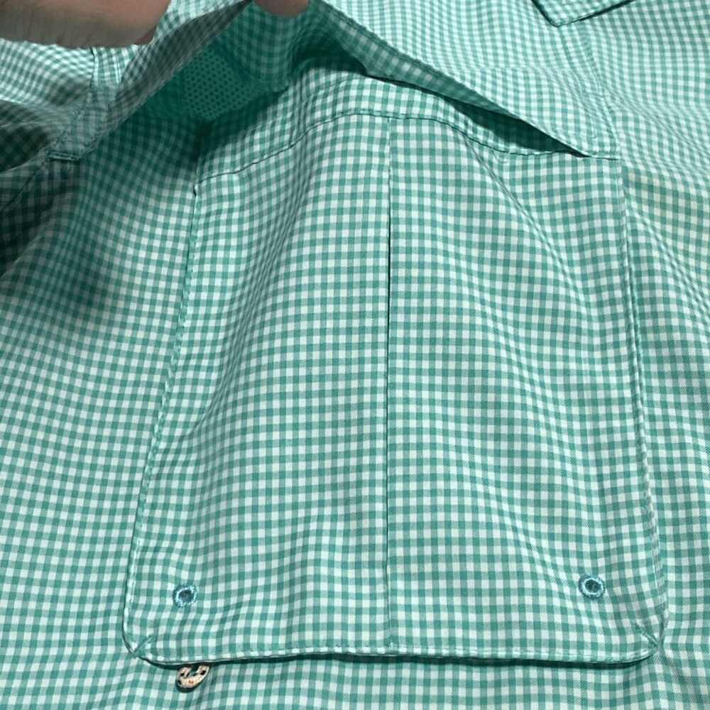 Magellan Outdoors Shirt Mens 2XL Green Check Fish Gear MagWick Angler Fit Vented - Picture 6 of 12
